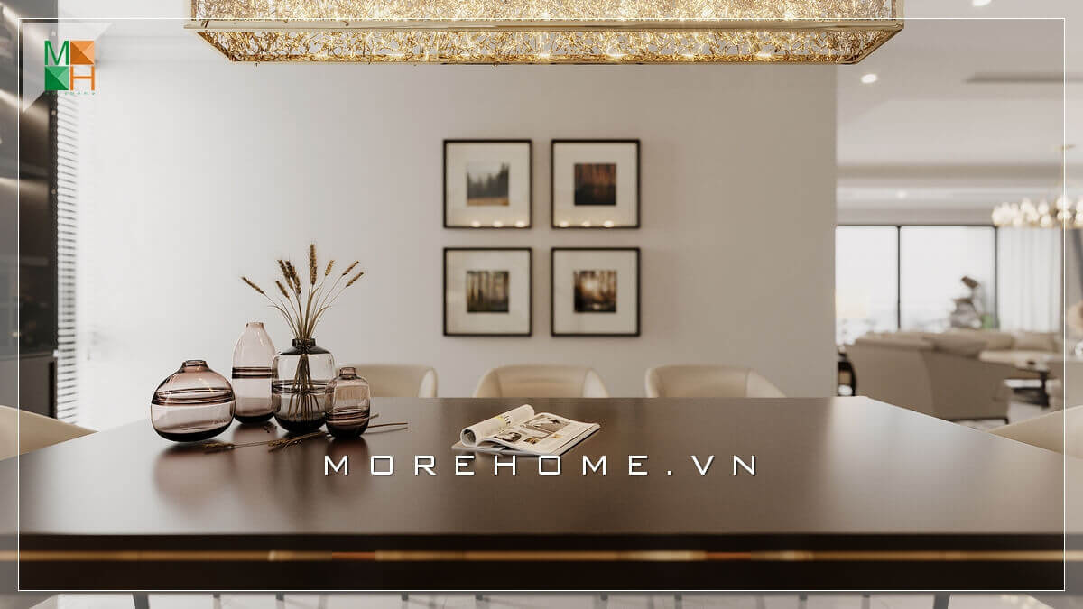 Một mẫu thiết kế sắc nét về không gian phòng ăn đẹp, sang trọng tiện nghi hiện đại cho chung cư, nhà phố, biệt thự. thiết kế biệt thự hiện đại