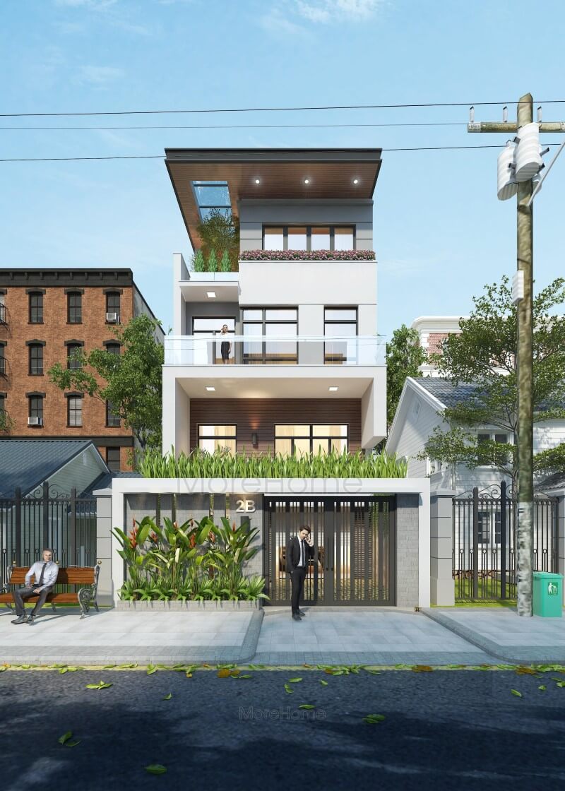 Thiết kế kiến trúc biệt thự phố hiện đại tại Nghệ An thiết kế biệt thự