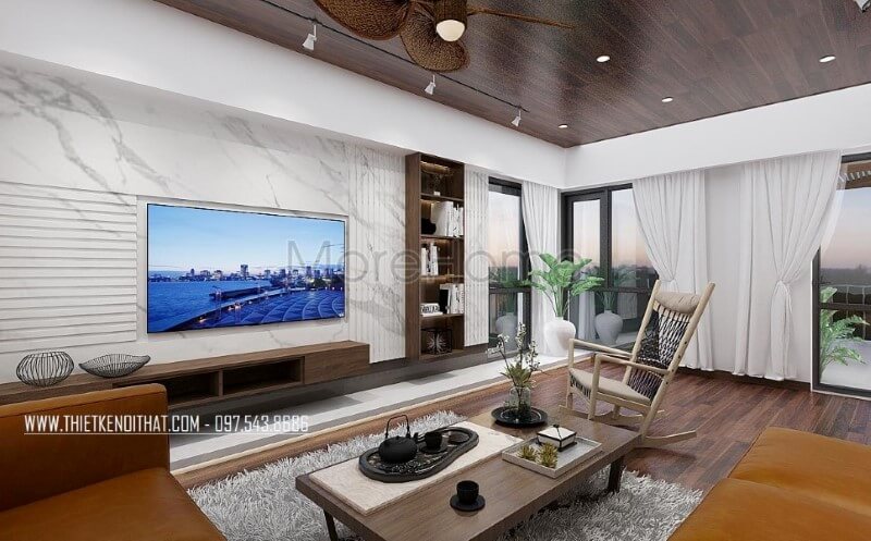 Trang trí nội thất phòng khách đẹp cho biệt thự, nhà phố với đá ốp tường vân mấy trang trí đẹp mắt, sang trọng. thiết kế biệt thự