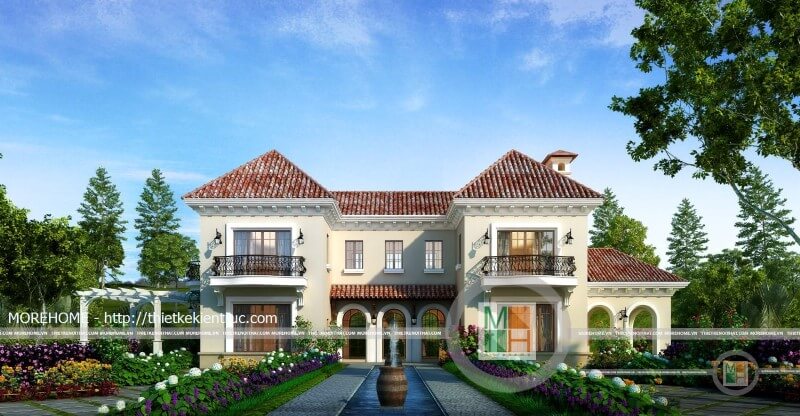 Thiết kế kiến trúc biệt thự nghỉ dưỡng 2 tầng tại Láng Hòa Lạc Hà Nội thiết kế biệt thự hiện đại