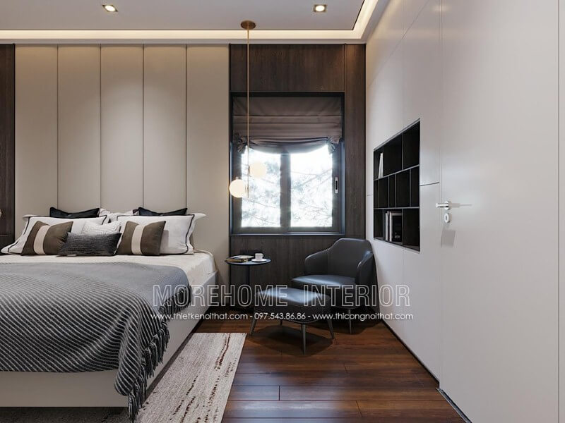 Không gian đọc sách độc đáo sáng tạo trong phòng ngủ. thiết kế biệt thự hiện đại