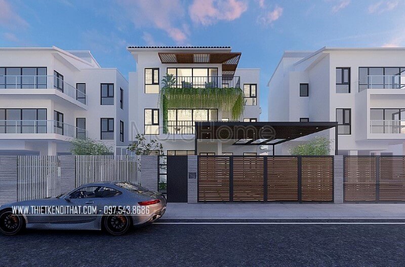 Thiết kế nhà 3 tầng hiện đại, đẹp, sang trọng tai biệt thự Xuân Phương Hà Nội. thiết kế biệt thự hiện đại