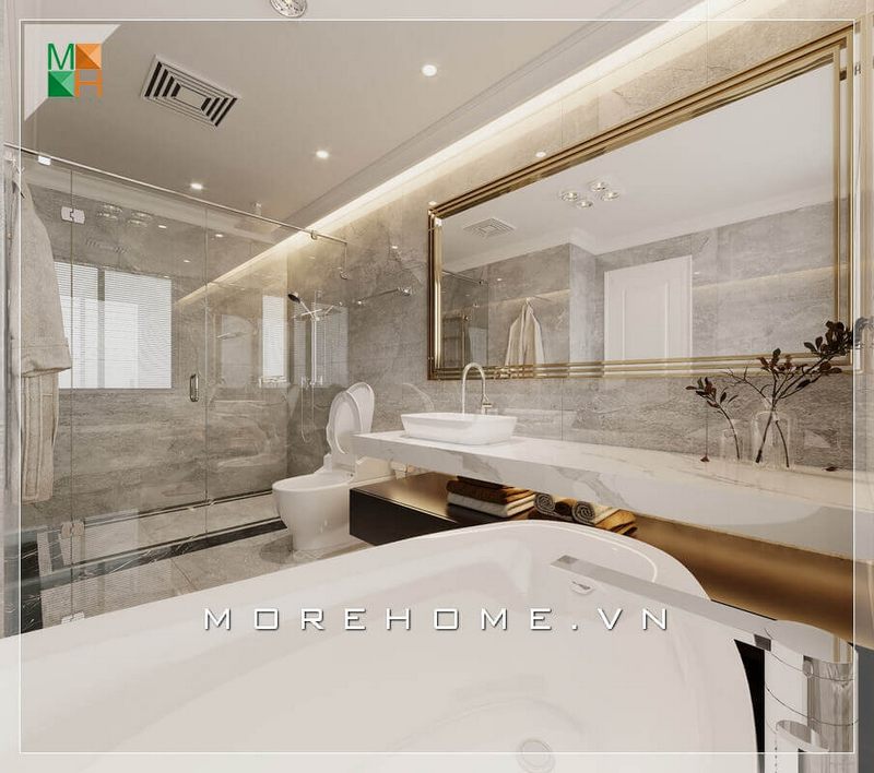 Tạo ra một thiết kế nội thất phòng tắm hiện đại và sang trọng dành cho các biệt thự, nhà phố, chung cư cao cấp kết hợp với nhà vệ sinh đẹp.